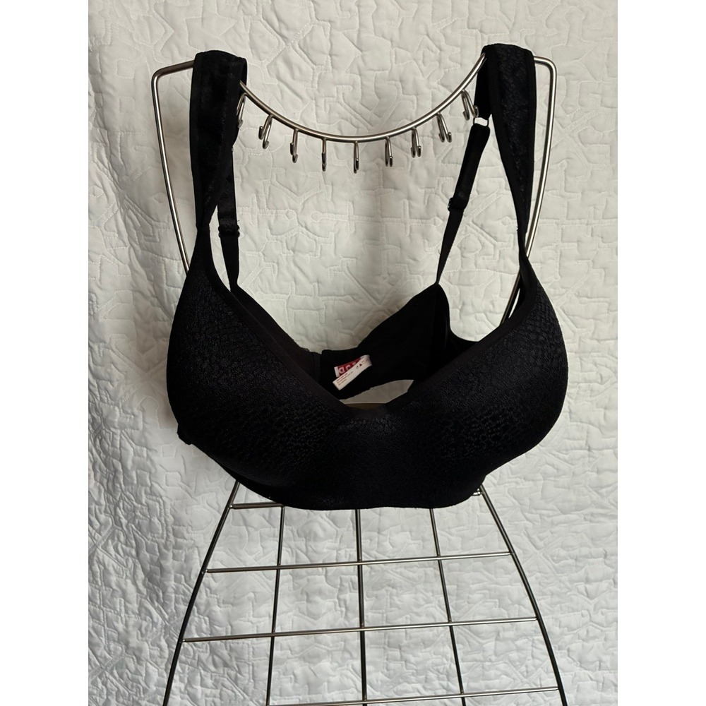 IZOD Womens Black Underwire T-Shirt Bra Full Coverage Textured 42DD